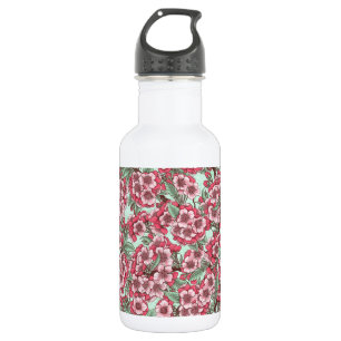 Cherry blossom in pink and mint 532 ml water bottle