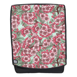 Cherry blossom in pink and mint backpack