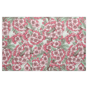 Cherry blossom in pink and mint fabric