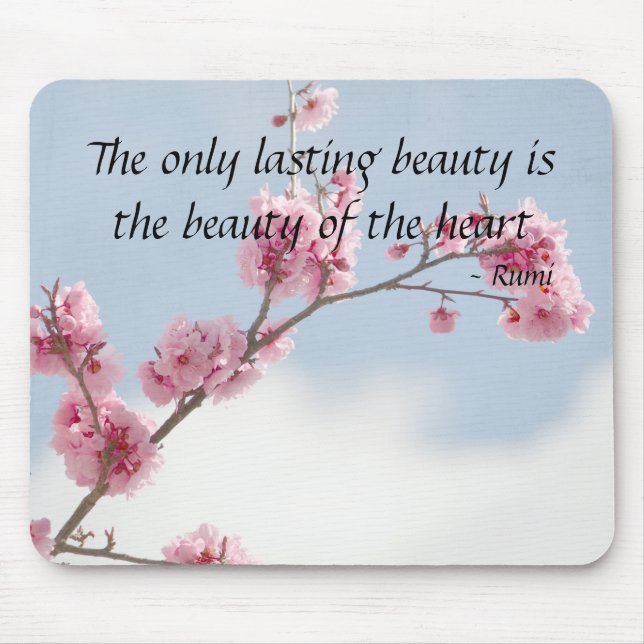 Cherry Blossom Inspirational quote Mouse Pad (Front)