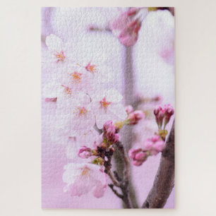Cherry blossom Japan floral pink pretty unique Jigsaw Puzzle
