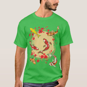 Cherry Blossom Japan Koi Fish Sakura Fish Pond Koi T-Shirt
