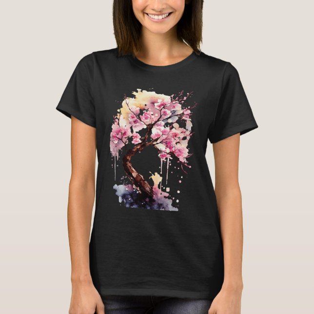 Cherry Blossom Japanese Cherry Tree T-Shirt (Front)