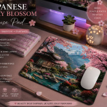 Cherry Blossom Japanese Elegant Gold Wedding Mouse