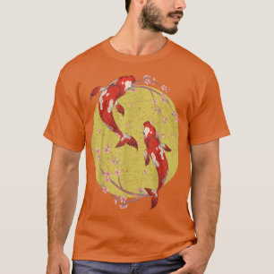 Cherry Blossom Japanese Koi Fish Pond Sakura Koi C T-Shirt