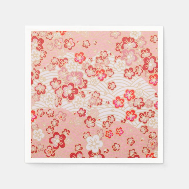 Cherry Blossom Japanese Pattern Napkin (Front)