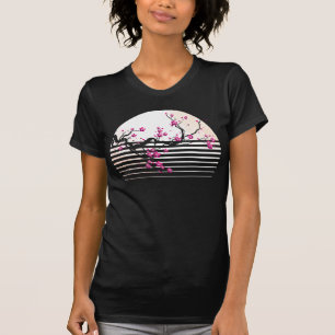 Cherry Blossom Japanese Retro Sunset Sakura Tree T-Shirt