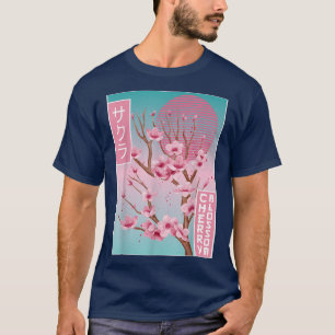 Cherry Blossom Japanese Sakura Vaporwave Aesthetic T-Shirt