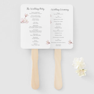 Cherry Blossom Japanese Sakura Wedding Program Hand Fan