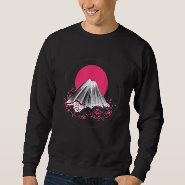 Cherry Blossom Japanese Sun Flag Sakura Tree Lands Sweatshirt (Front)