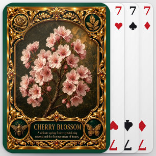 Cherry Blossom, Jewelled Heirloom Art Playing Cards