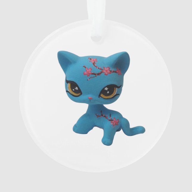 Cherry Blossom Kitty Ornament (Back)