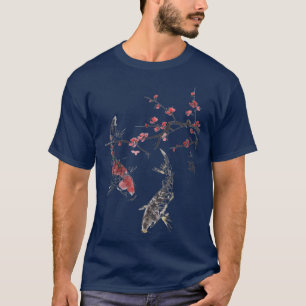 Cherry Blossom Koi Carp Fish Japanese Sakura Graph T-Shirt