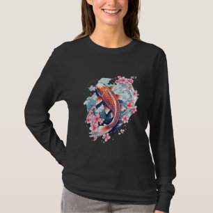 Cherry Blossom Koi Carp Fish Japanese Sakura Graph T-Shirt