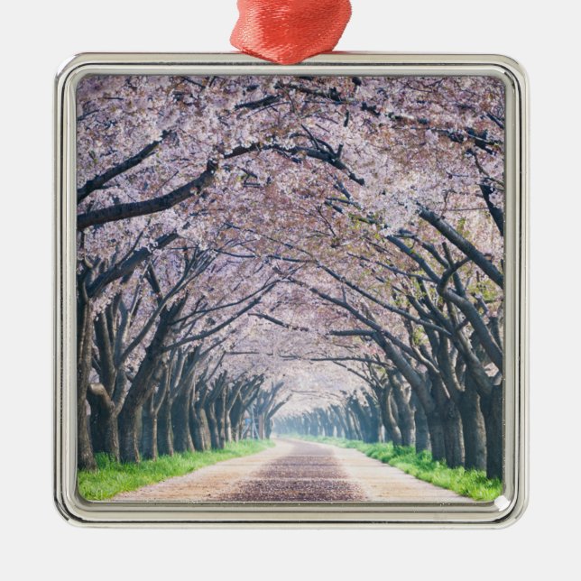 Cherry Blossom Lane Metal Tree Decoration (Front)