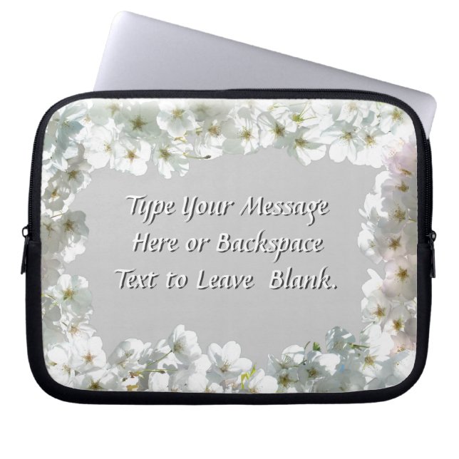 Cherry Blossom Laptop Sleeve Personalised Sleeve (Front)