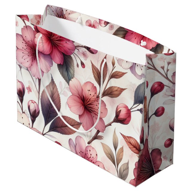 Cherry Blossom Large Gift Bag (Back Angled)