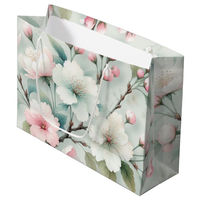 Cherry Blossom Large Gift Bag (Front Angled)