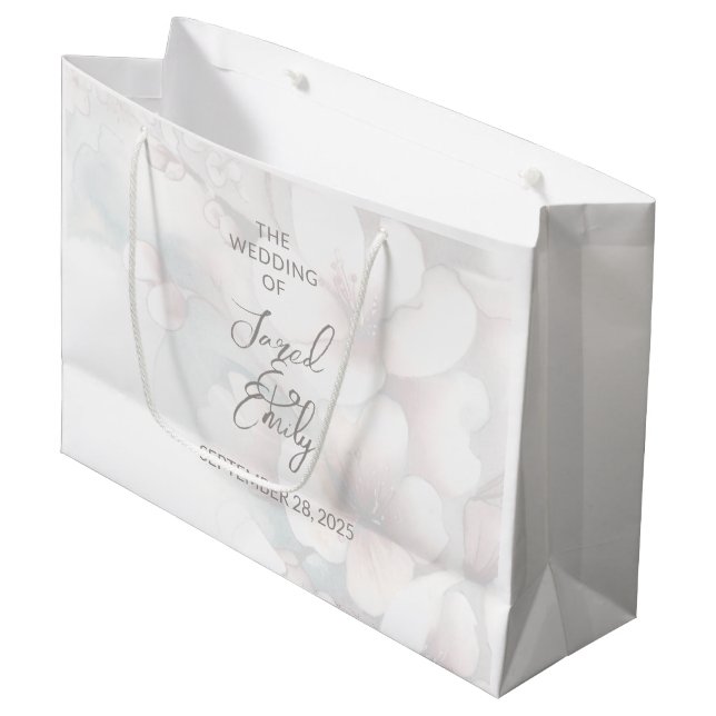 Cherry Blossom Large Wedding Gift Bag (Front Angled)