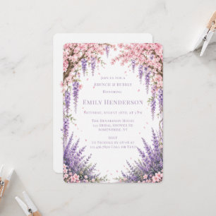 Cherry Blossom Lavender Tree Brunch & Bubbly  Invitation