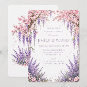 Cherry Blossom Lavender Tree Couples Shower Invitation