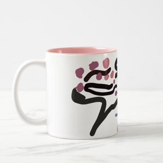  Cherry Blossom love  Two-Tone Coffee Mug (Left)