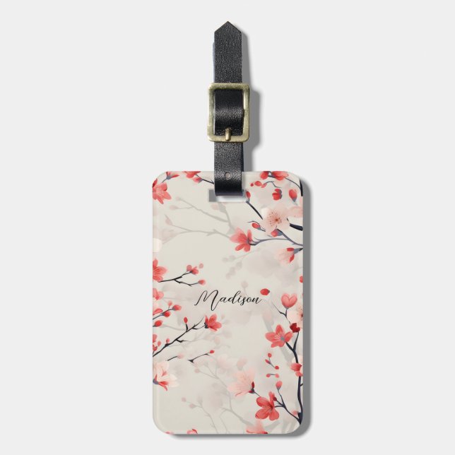Cherry Blossom Luggage Tag (Front Vertical)