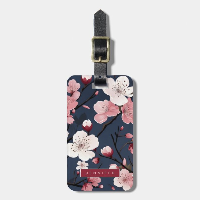 Cherry Blossom Luggage Tags (Front Vertical)