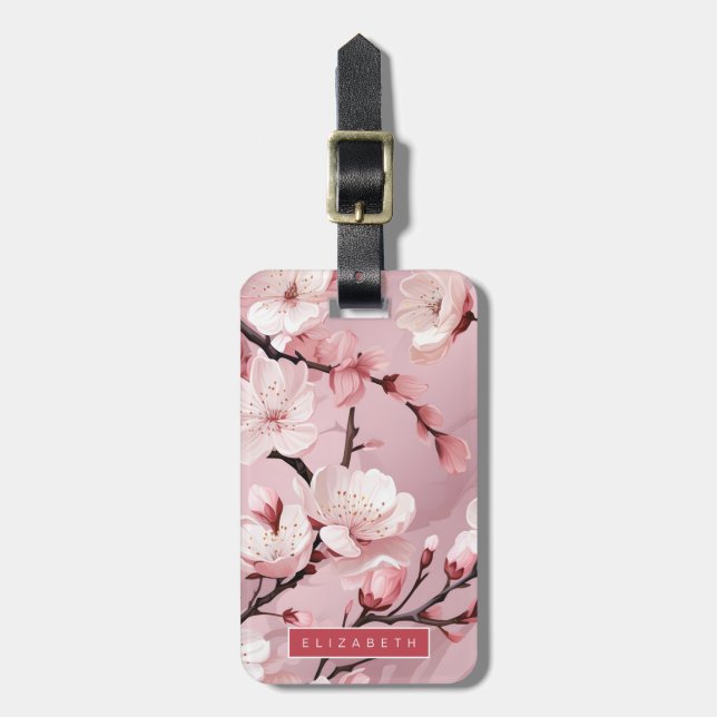 Cherry Blossom Luggage Tags (Front Vertical)