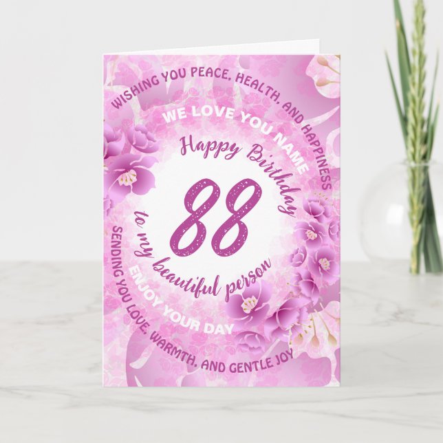 Cherry Blossom Milestone Birthday | Custom Age Card (Front)