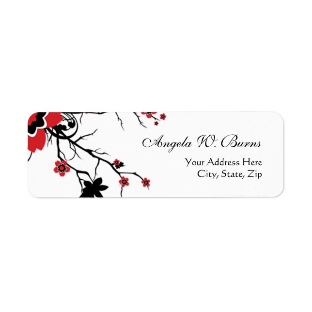 Cherry Blossom Modern Custom Address Labels (Front)