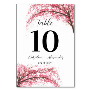 Cherry blossom Modern Oriental Sakura Wedding Table Number