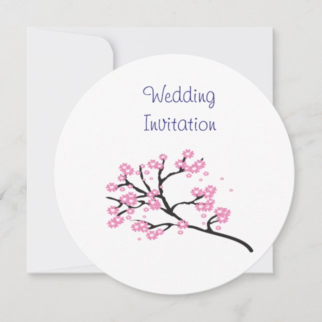 Cherry Blossom Modern Simple Elegant Wedding Ideas Invitation (Front)