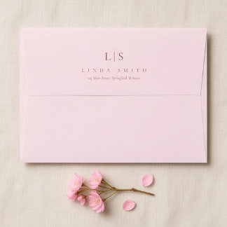 Cherry Blossom Monogram 50th Birthday Envelope