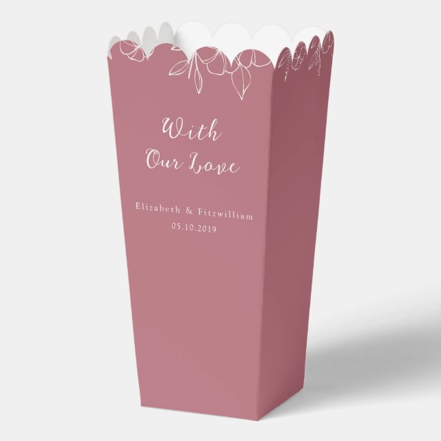 Cherry Blossom Monogram Crest With Our Love Pink  Favour Box (Front)