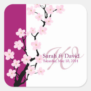 Cherry Blossom   Monogram Sticker