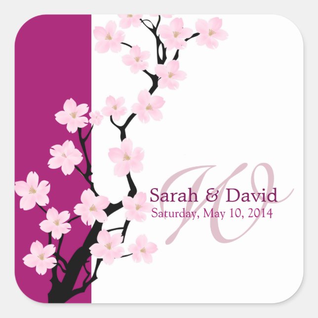Cherry Blossom | Monogram Sticker (Front)