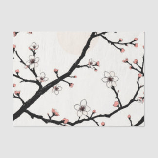 Cherry Blossom Moon Minimal Pattern Tissue Paper