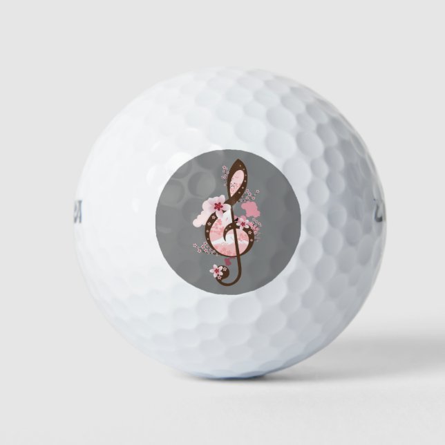 Cherry Blossom Music Golf Balls (Front)