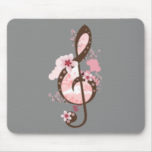 Cherry Blossom Music Mouse Pad