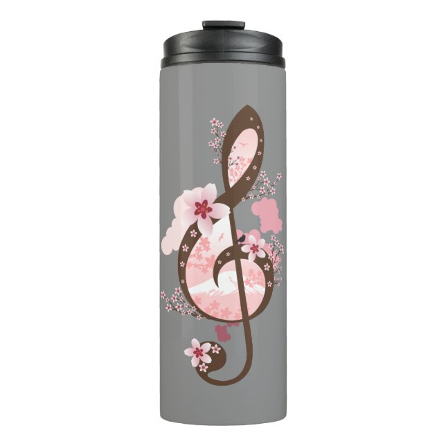 Cherry Blossom Music Thermal Tumbler (Front)
