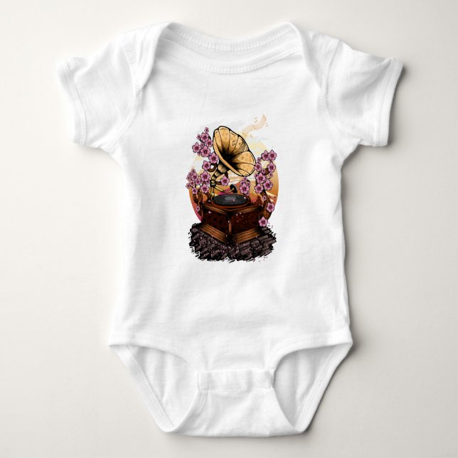 Cherry Blossom Musical Baby Bodysuit (Front)