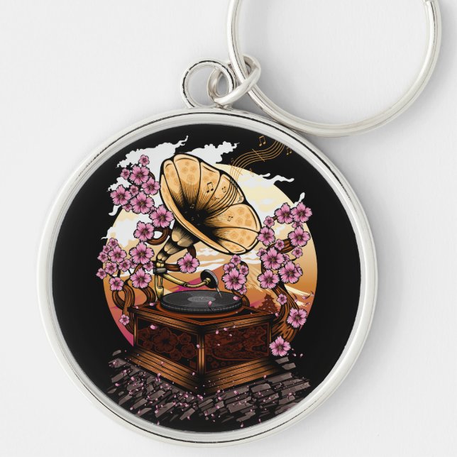 Cherry Blossom Musical Key Ring (Front)