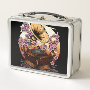 Cherry Blossom Musical Metal Lunch Box