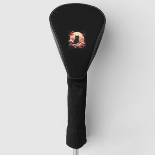 Cherry Blossom Night_ Black Cat and Full Moon Golf Head Cover