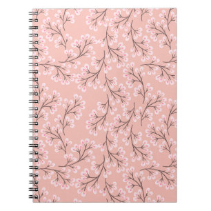 cherry blossom on peach notebook