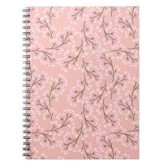 cherry blossom on peach notebook