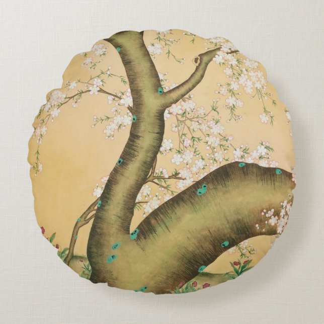 Cherry Blossom on the hill Round Cushion (Front)