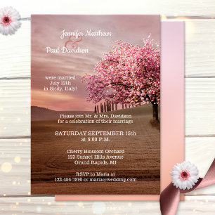 Cherry Blossom Orchard After Wedding Invitation
