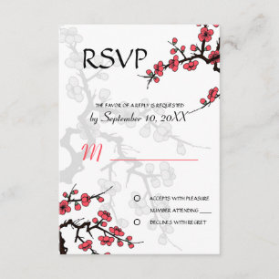 Cherry Blossom Oriental  RSVP invitation